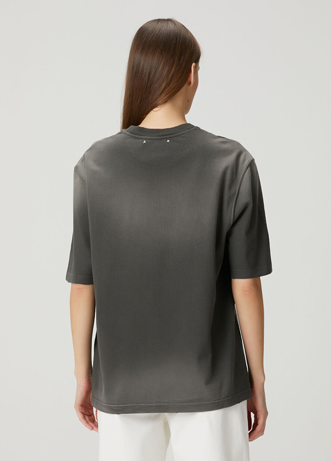 Golden Goose Koyu Gri Basic T-shirt görsel 4
