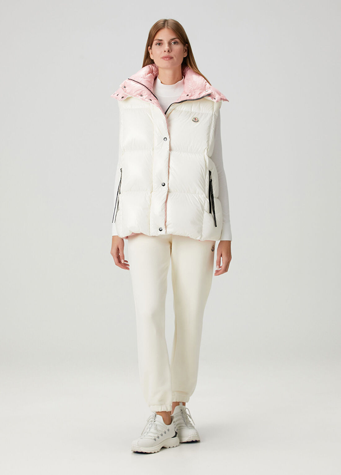 Moncler Luzule Beyaz Kapüşonlu Yelek görsel 2