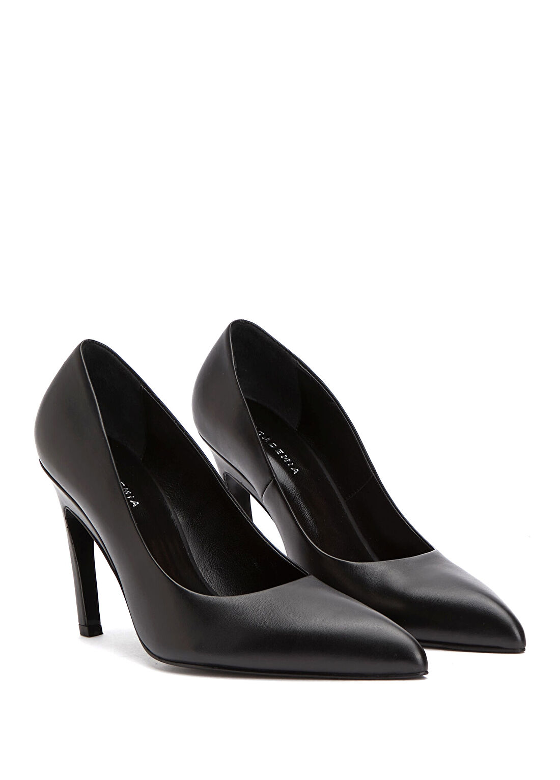 Academia Siyah Deri Stiletto görsel 2
