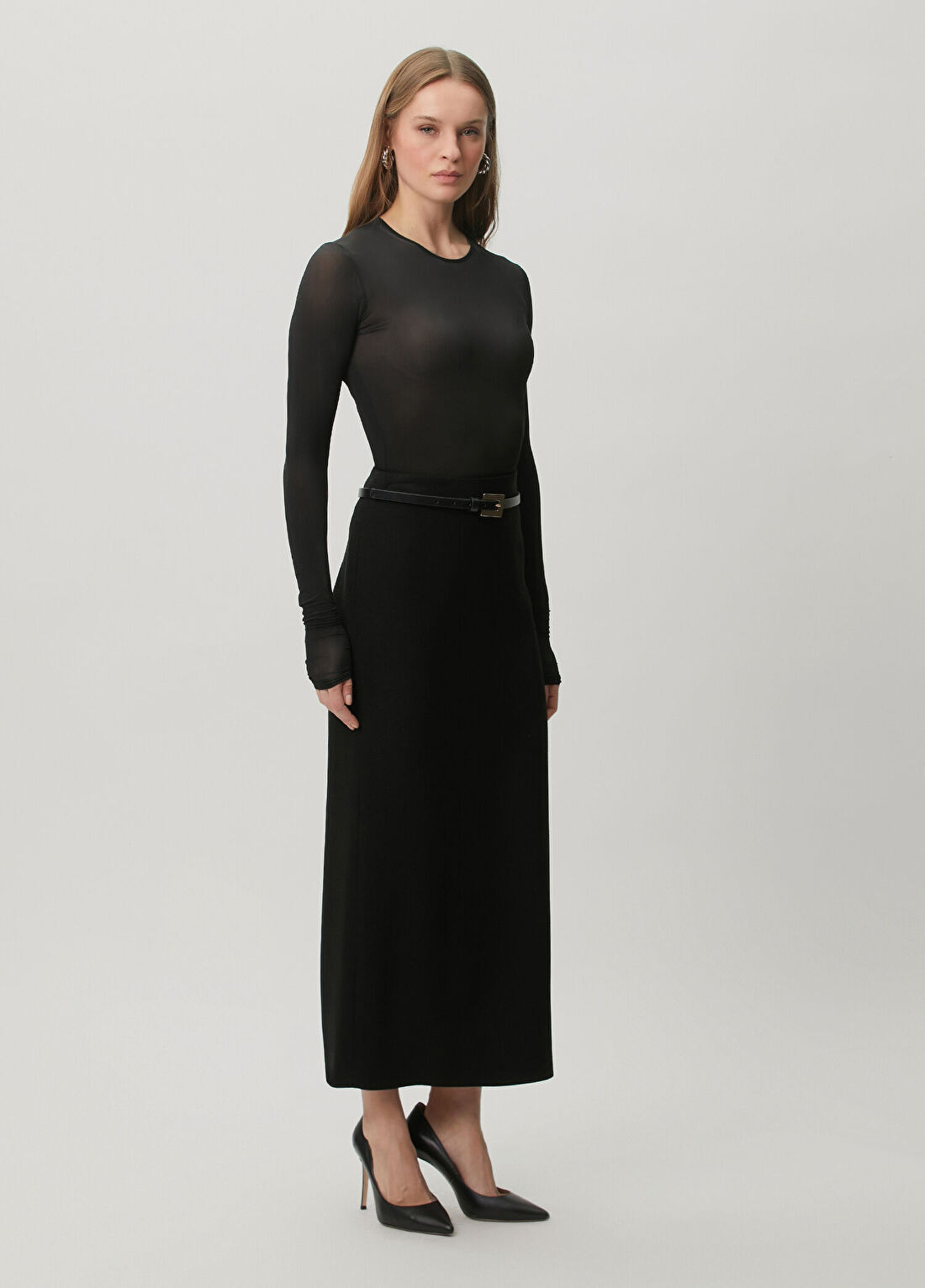 Wardrobe Nyc Siyah Maksi Krep Etek