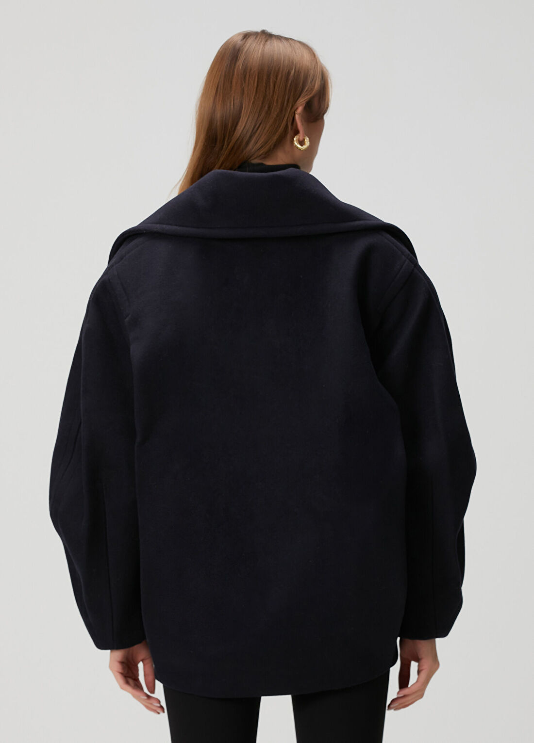 Jacquemus Lacivert Yün Kaban görsel 4