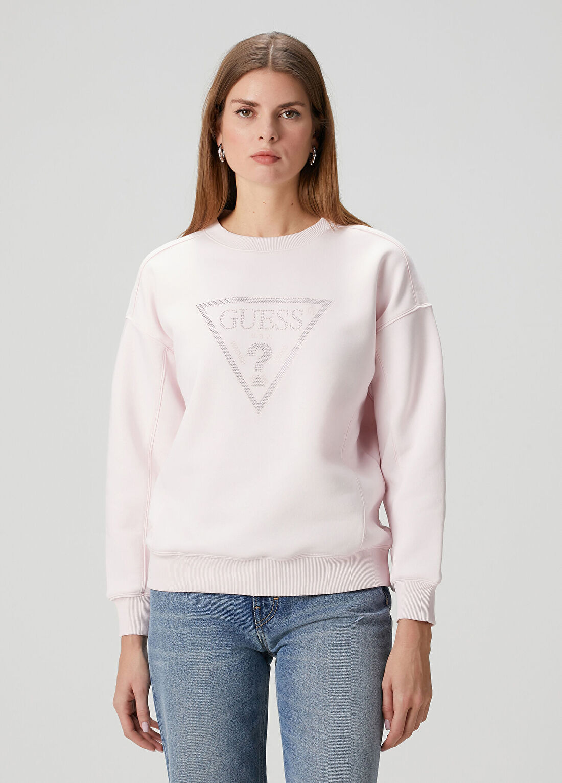 Guess Studs Açık Pembe Sweatshirt