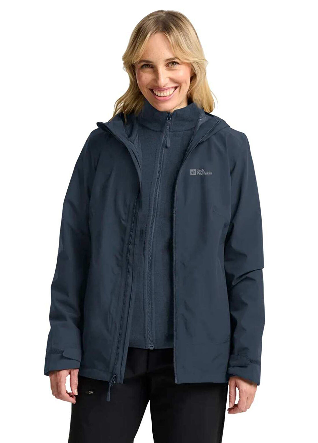 Jack Wolfskin Moonrise 3in1 Kapüşonlu Kadın Outdoor Ceketi görsel 2