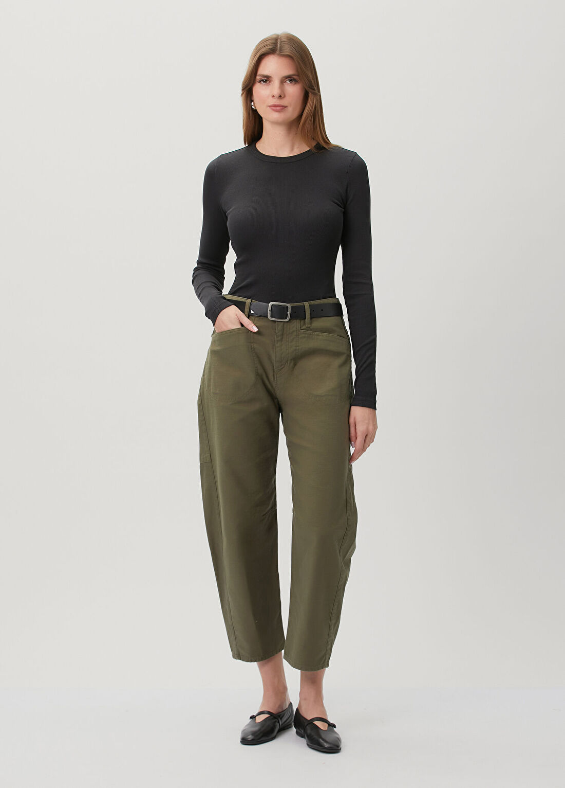 Rag&Bone Essential Siyah Uzun Kol T-shirt görsel 2