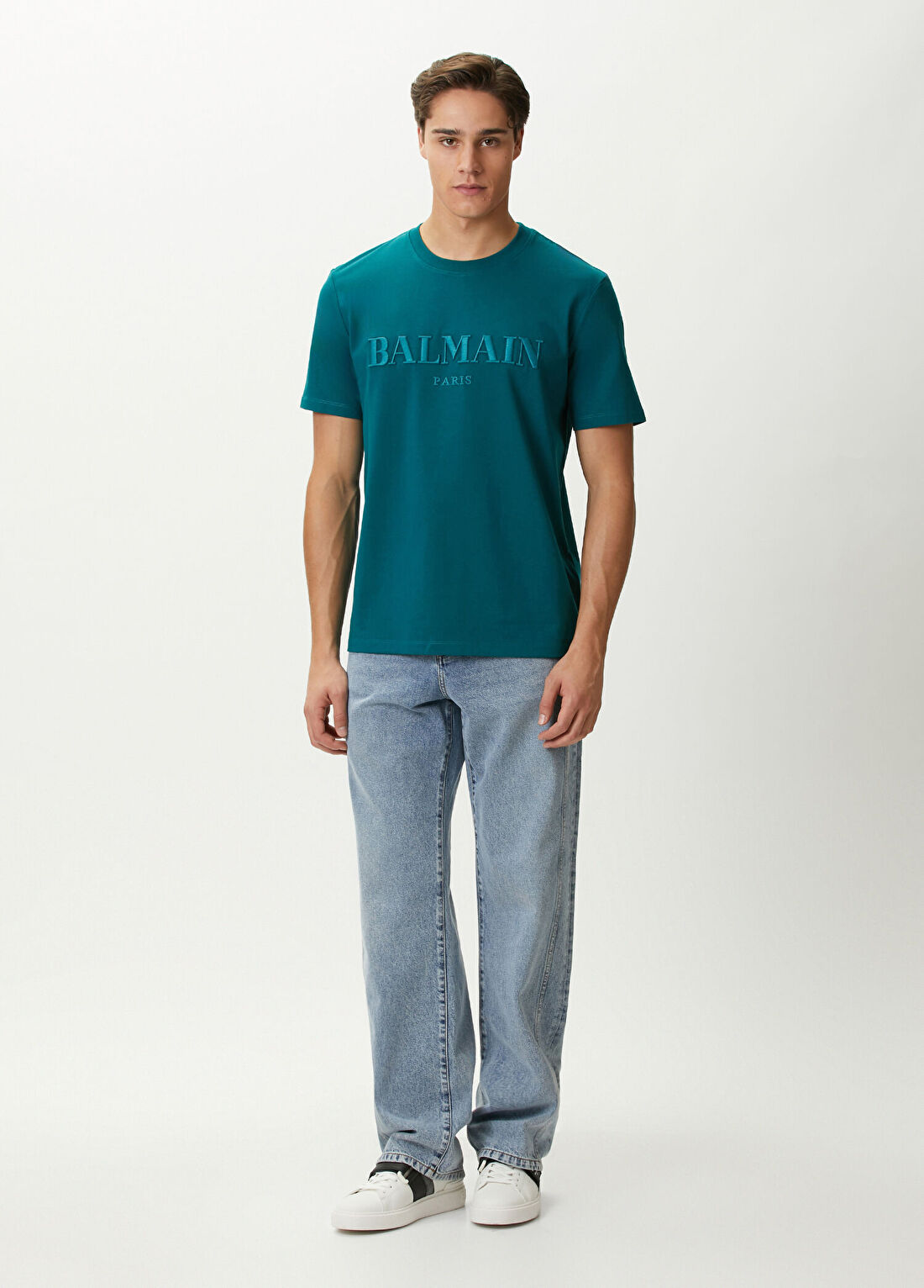 Balmain Yeşil Logo Nakışlı T-shirt görsel 2