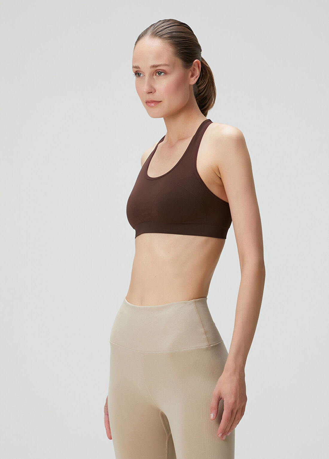 Glo Studio Rome Seamless Mocha Kadın Bra Spor Sütyeni görsel 2
