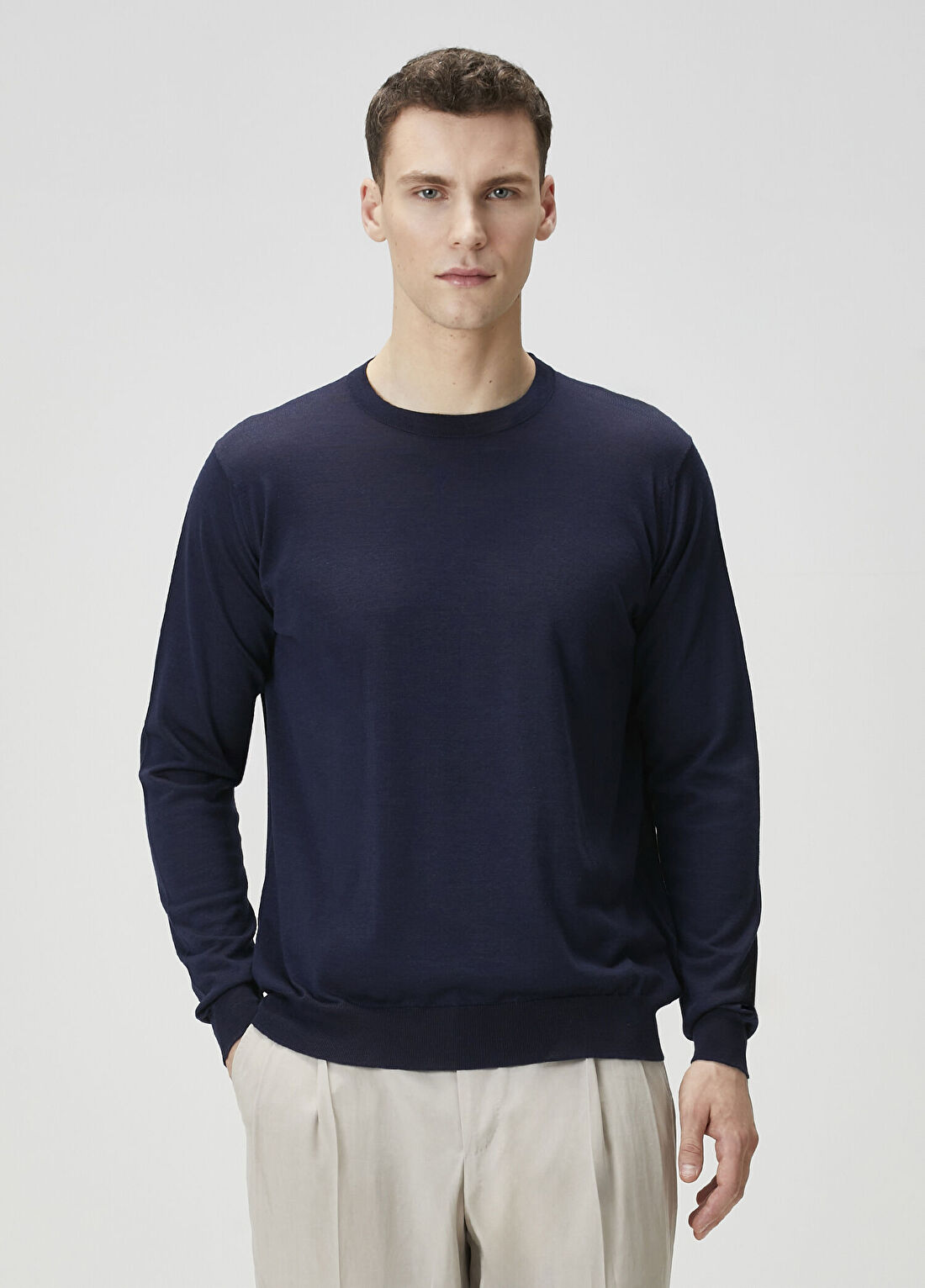 John Smedley Darley Koyu Mavi Yün Kazak