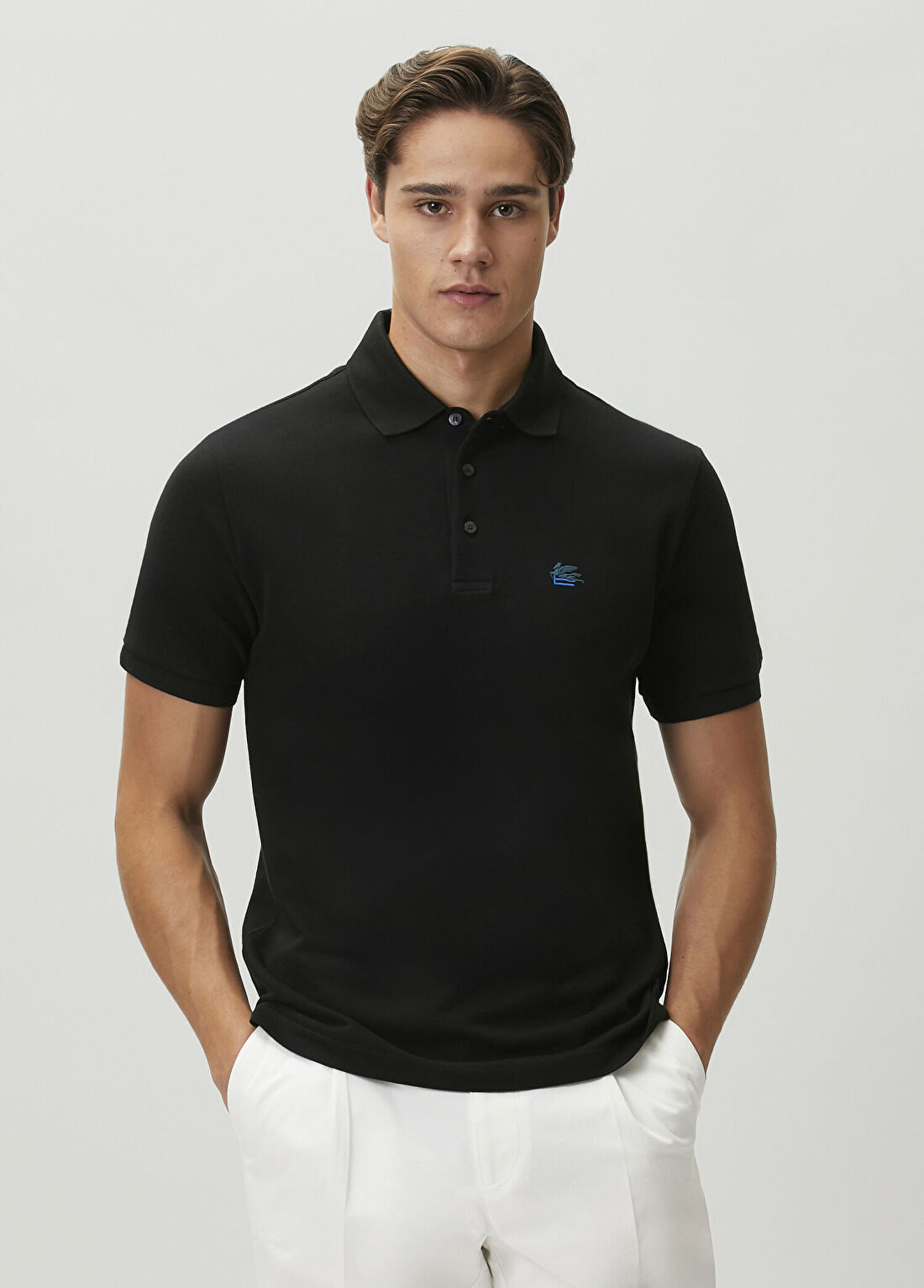 Etro Siyah Logo Nakışlı Polo T-shirt