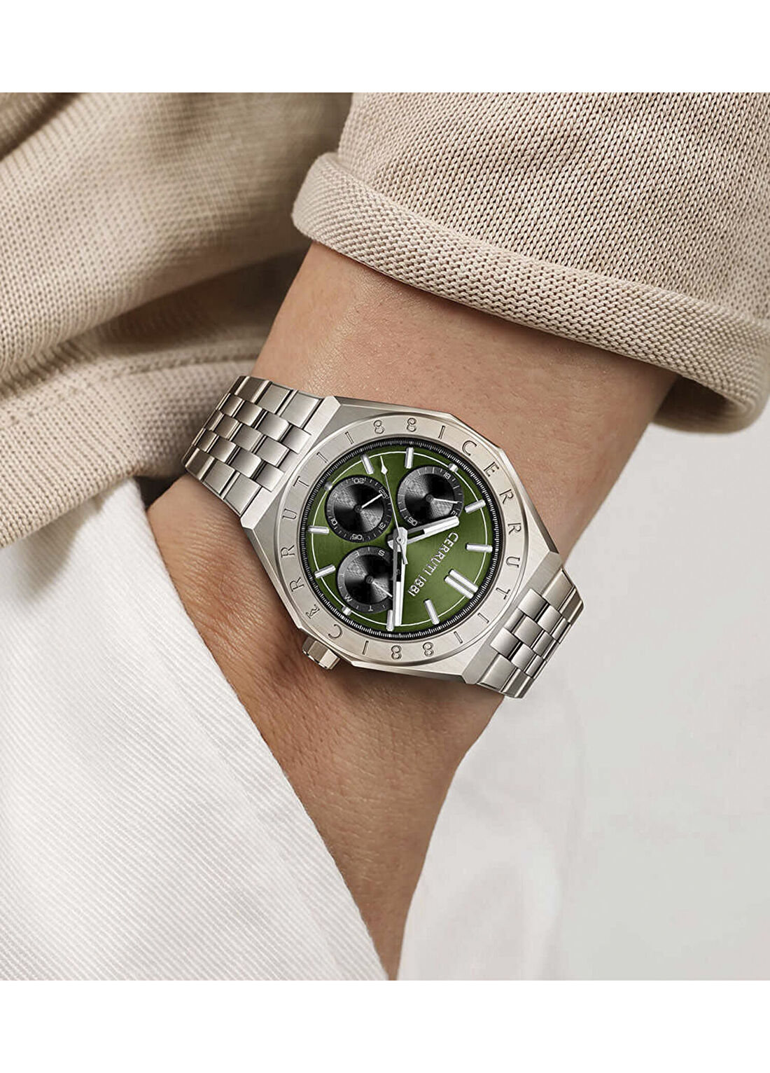 Cerruti 1881 CIWGK0110603 Ravello Metalik Gri Çelik Erkek Kol Saati görsel 4