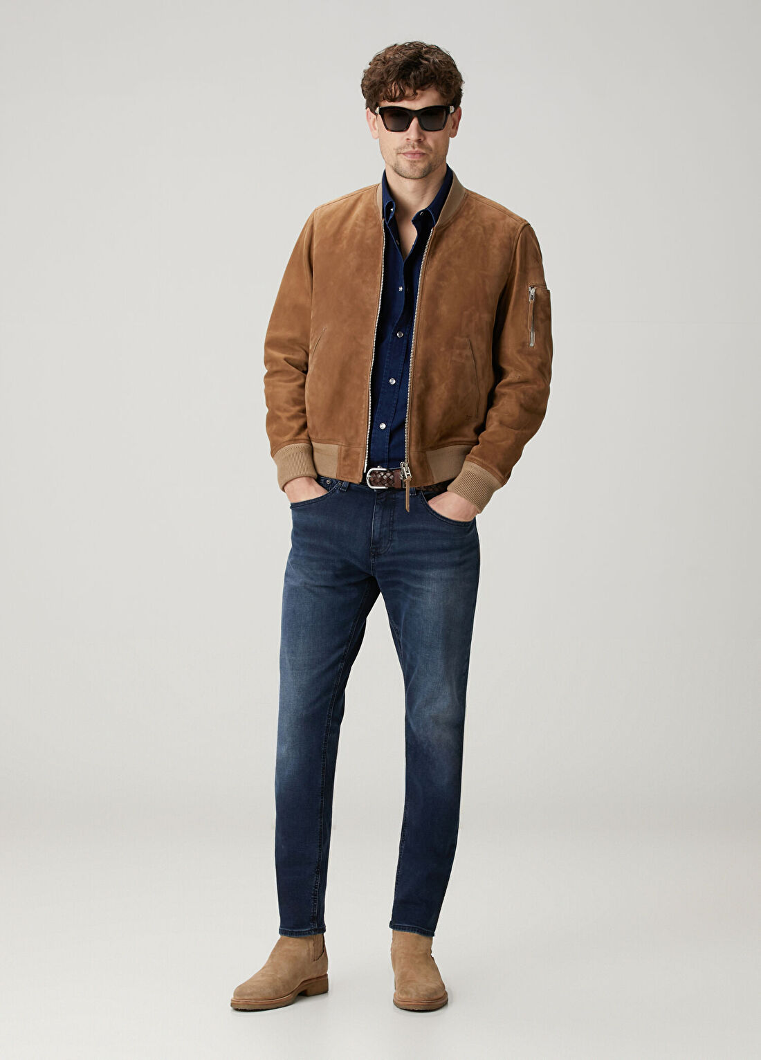 Tom Ford Bej Süet Mont görsel 2