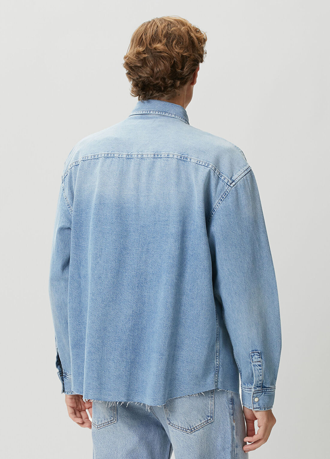 Frame Denim Relaxed Fit Koyu Mavi Denim Gömlek görsel 4