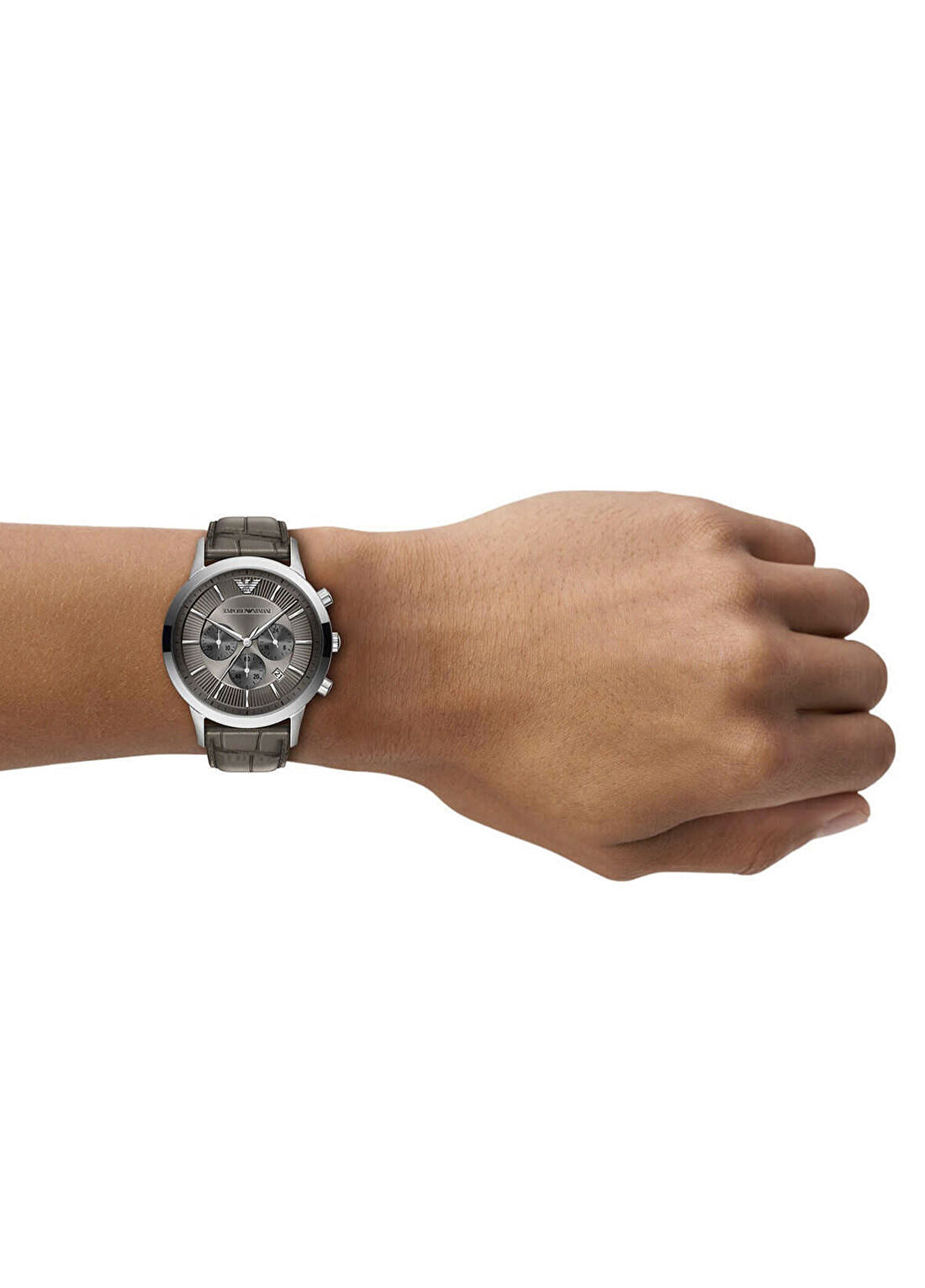 Emporio Armani AR11821 Kahverengi Deri Erkek Kol Saati görsel 4