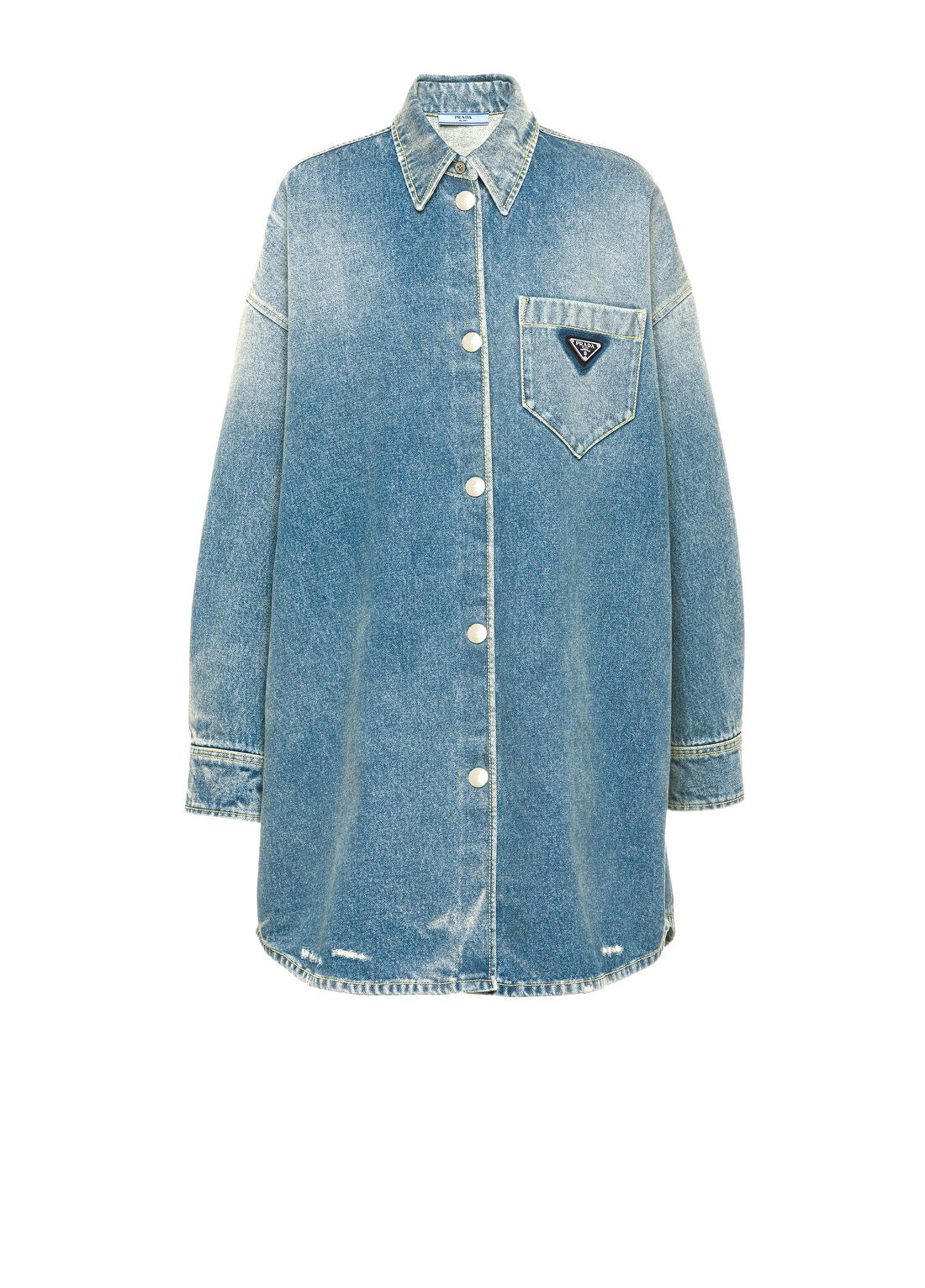 Prada Oversize Organik Denim Kadın Gömlek