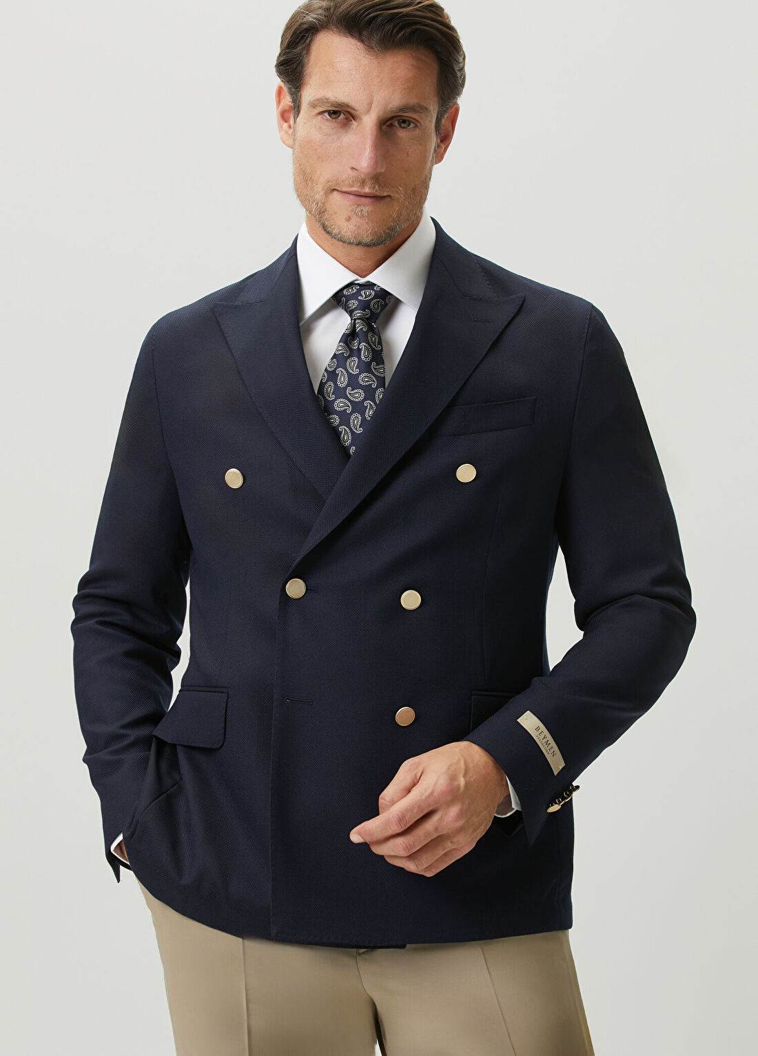 Beymen Collection Drop 7 Lacivert Yün Kruvaze Blazer