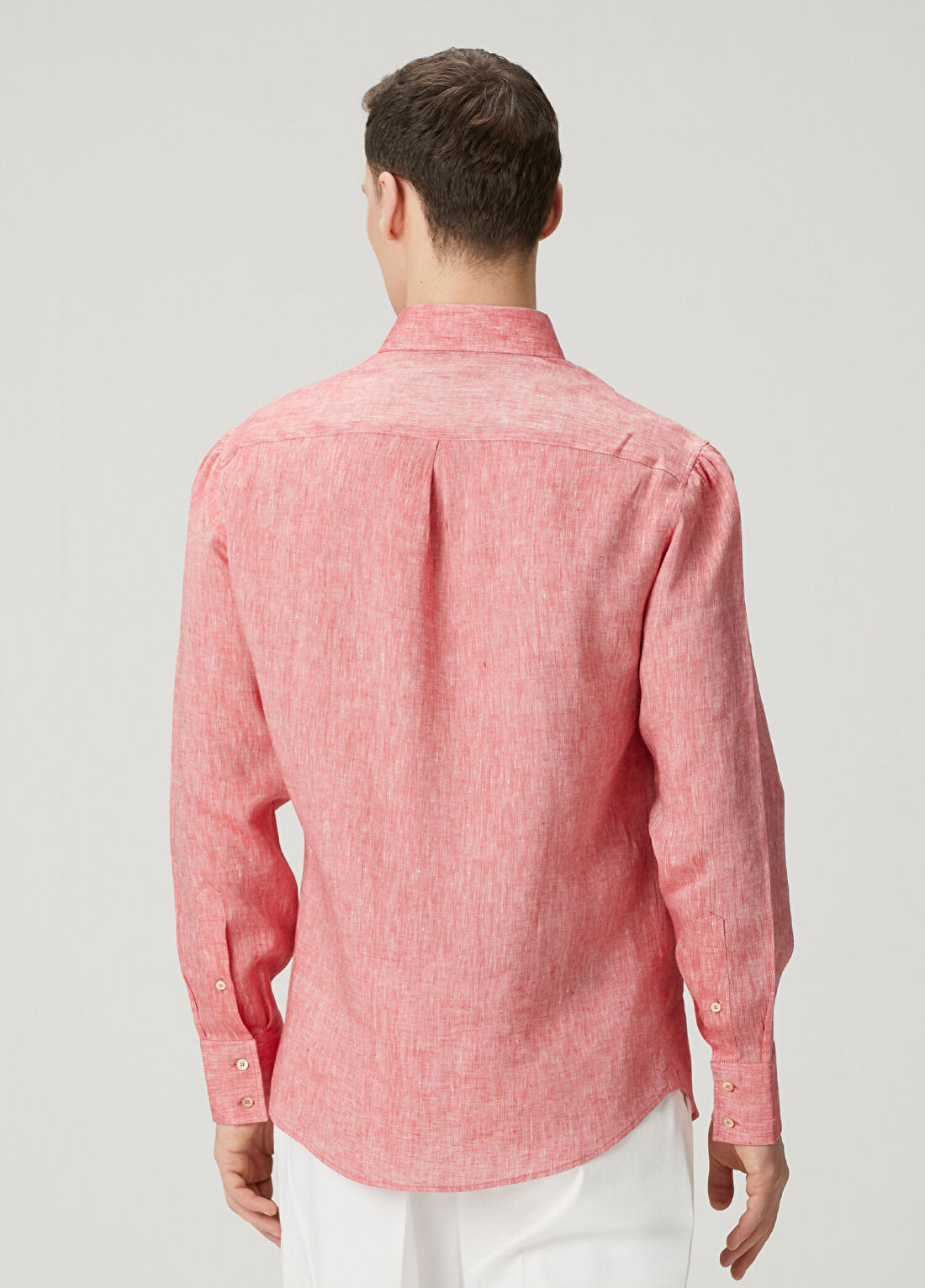 Brunello Cucinelli Pembe Keten Gömlek görsel 4