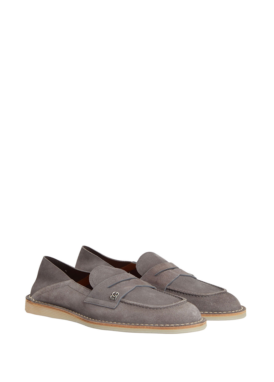 Dolce&Gabbana Florio Gri Erkek Süet Loafer görsel 2
