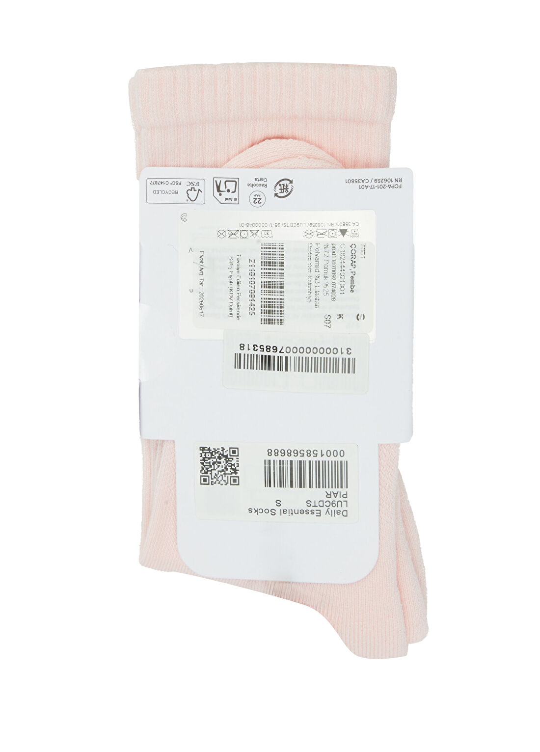 lululemon Daily Essential Pembe Kadın Çorap görsel 2