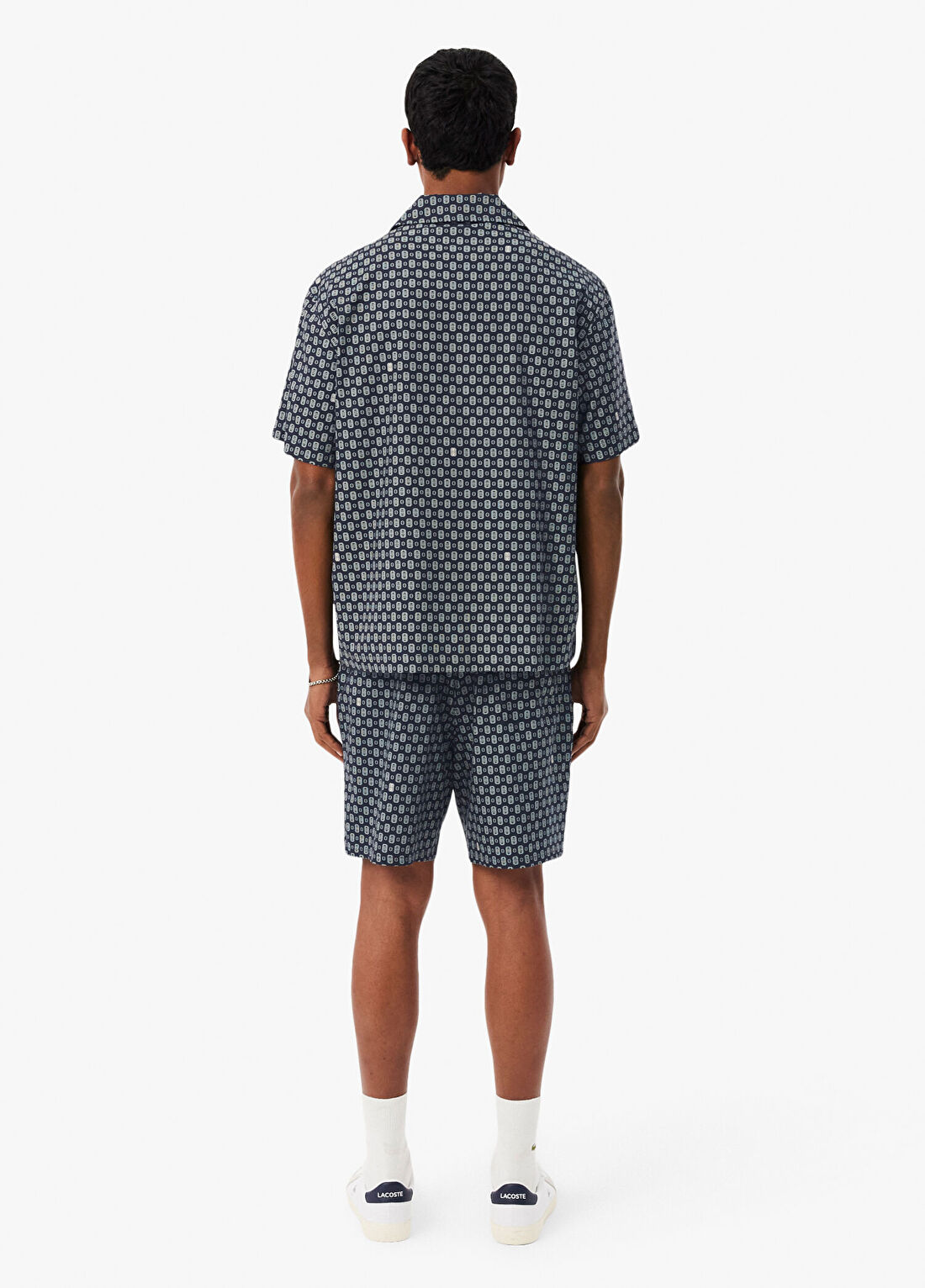 Lacoste Lacivert Relaxed Fit Desenli Erkek Şort görsel 3