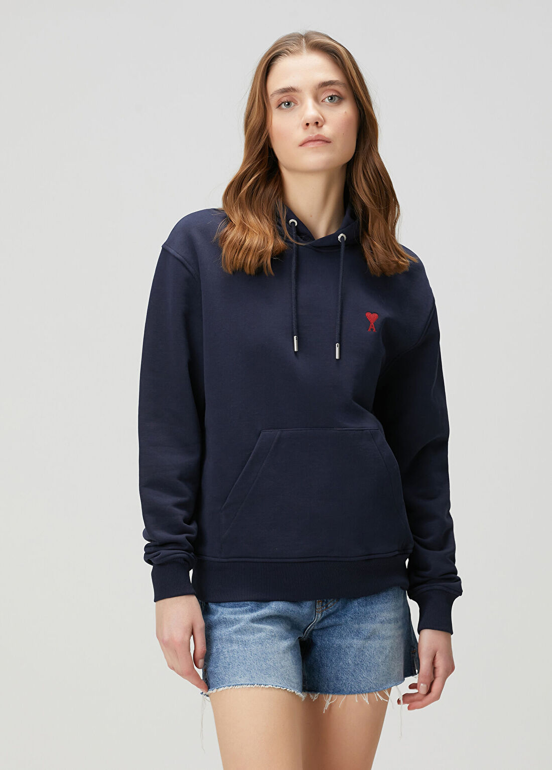 Ami Paris Lacivert Kapüşonlu Sweatshirt