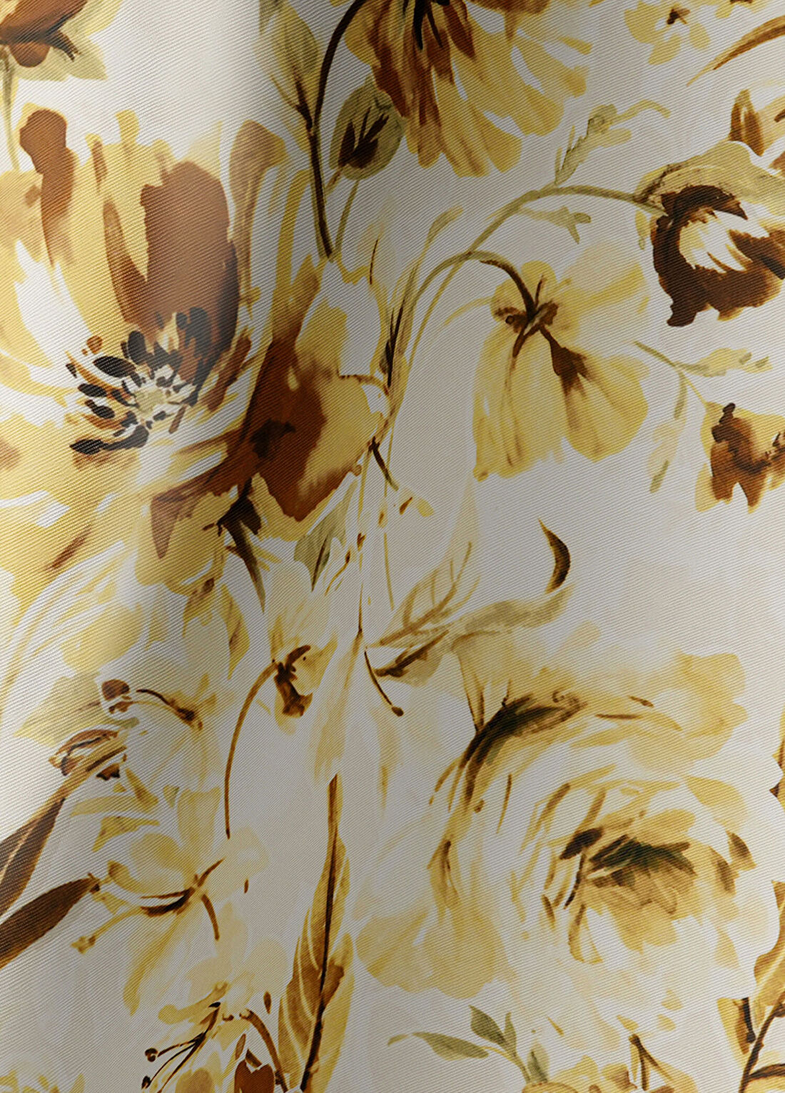 Braelyn London Golden Bloom Renkli Twill İpek Kadın Eşarp görsel 3