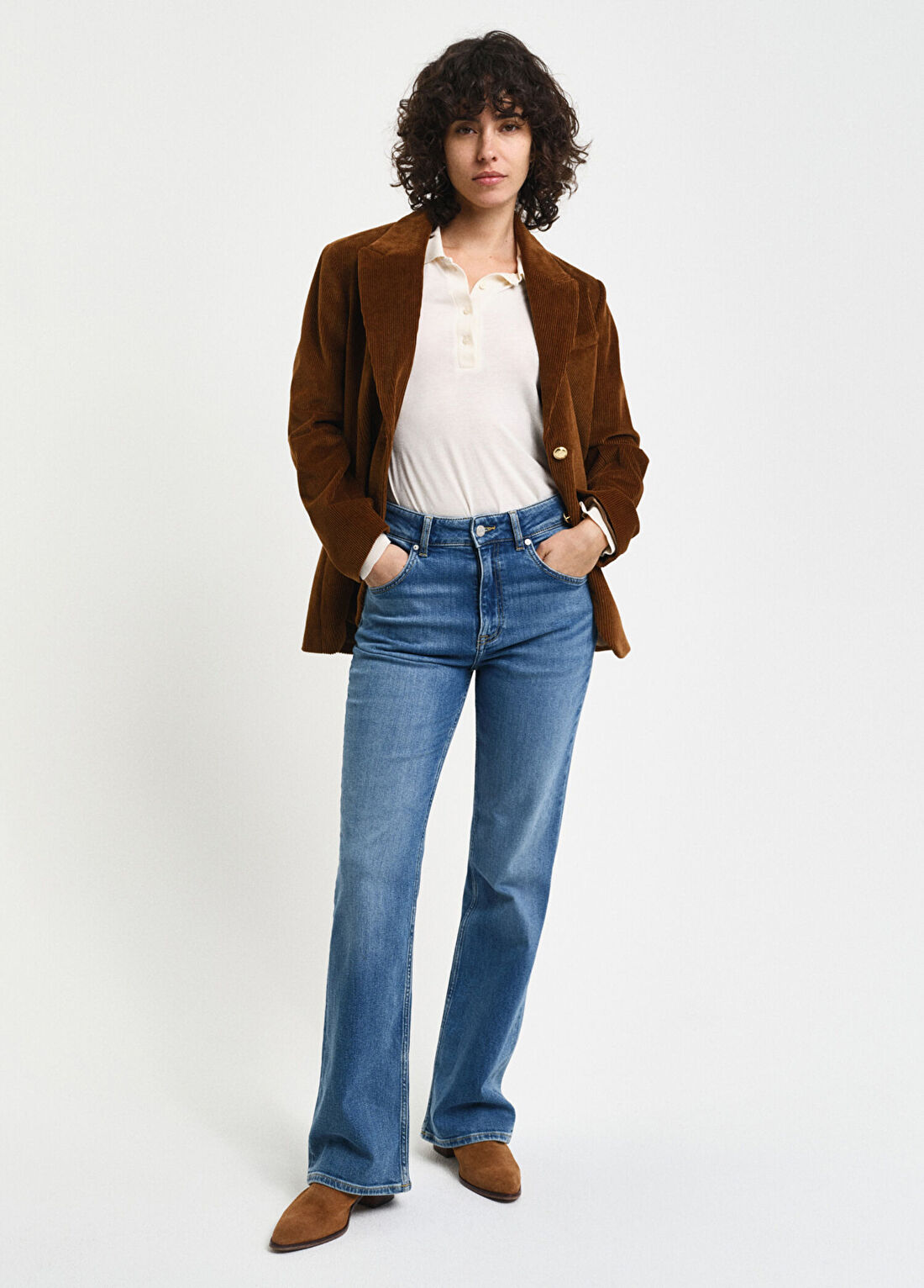 Gant Mavi Flare Paça Slim Fit Kadın Jean Pantolon görsel 2