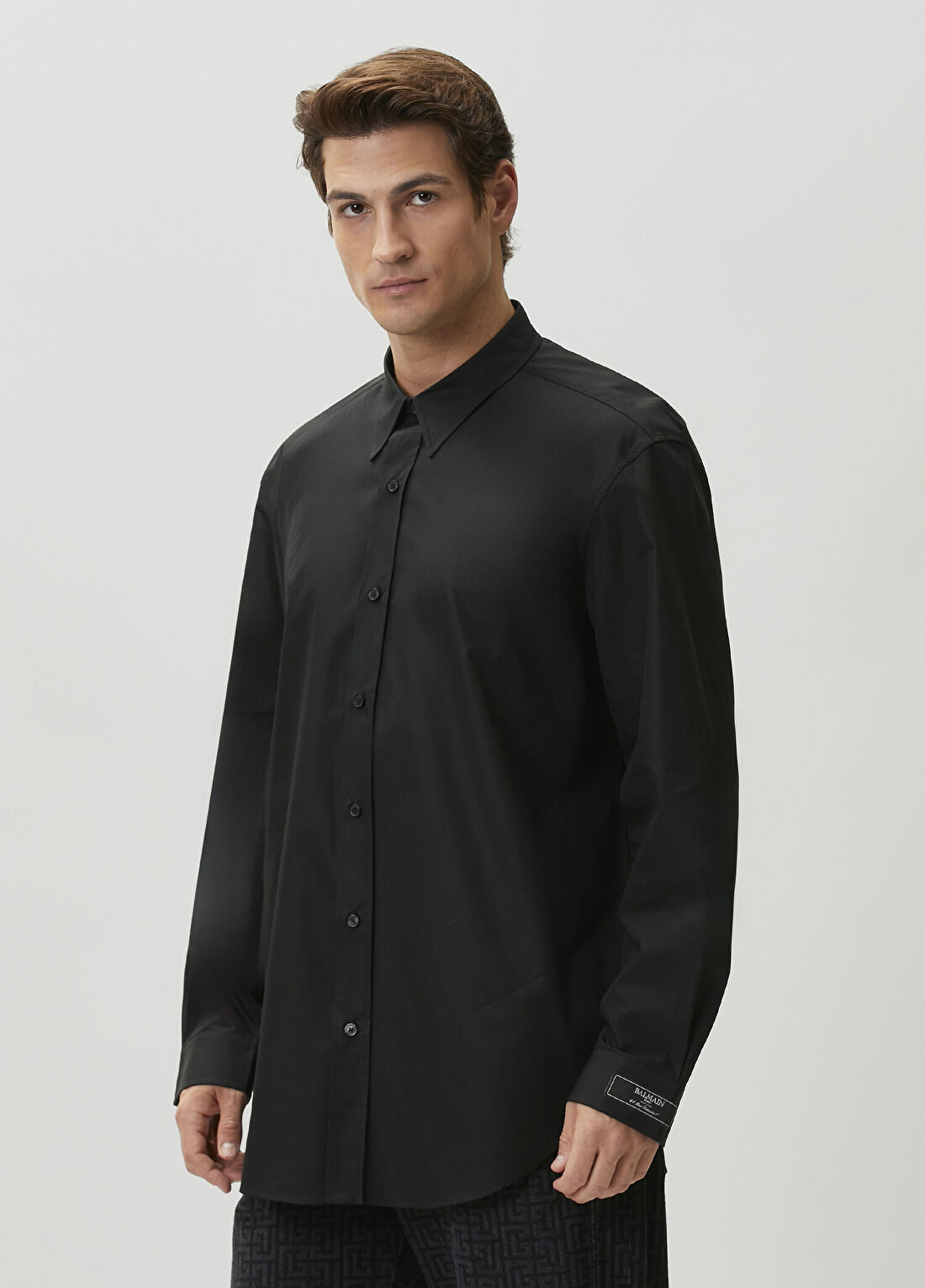 Balmain Regular Fit Siyah Poplin Gömlek görsel 3