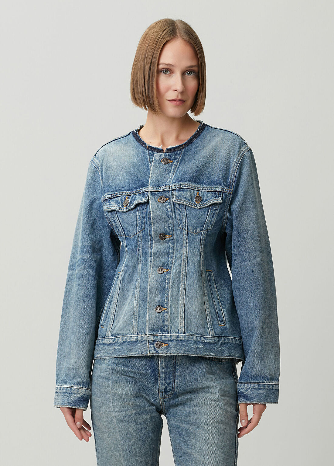 Balenciaga Mavi Denim Ceket görsel 3