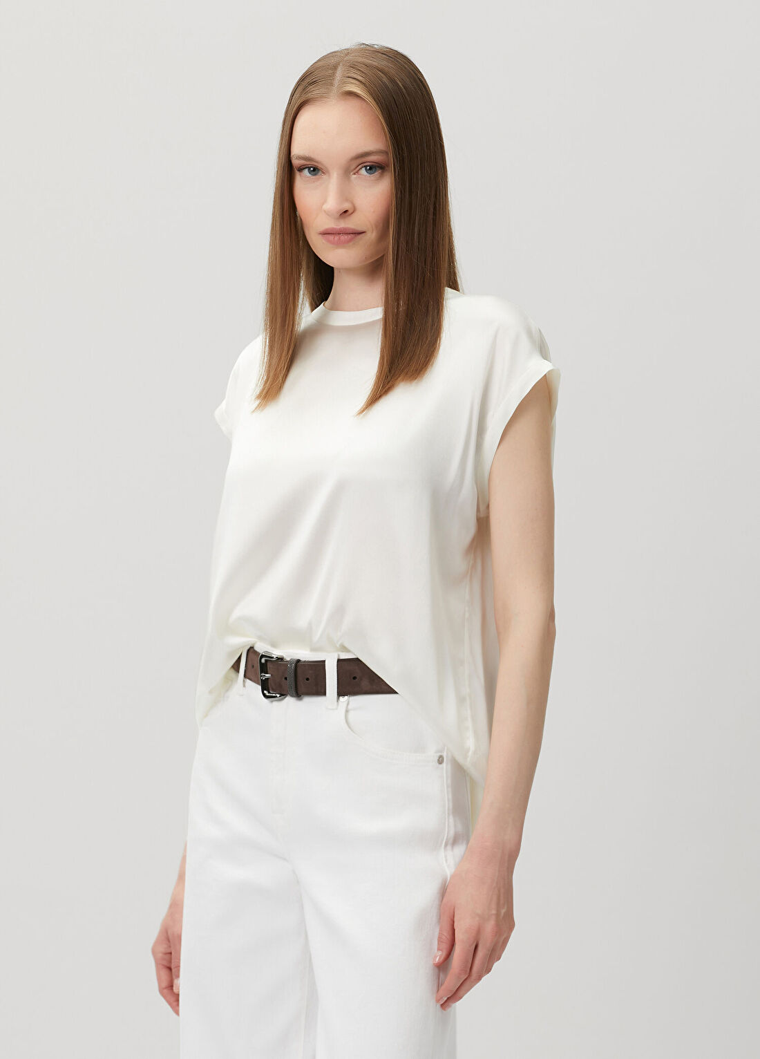 Brunello Cucinelli Beyaz İpek Bluz