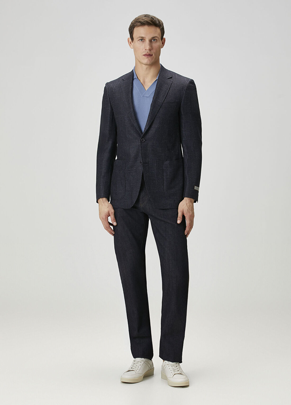 Canali Lacivert Jean Pantolon