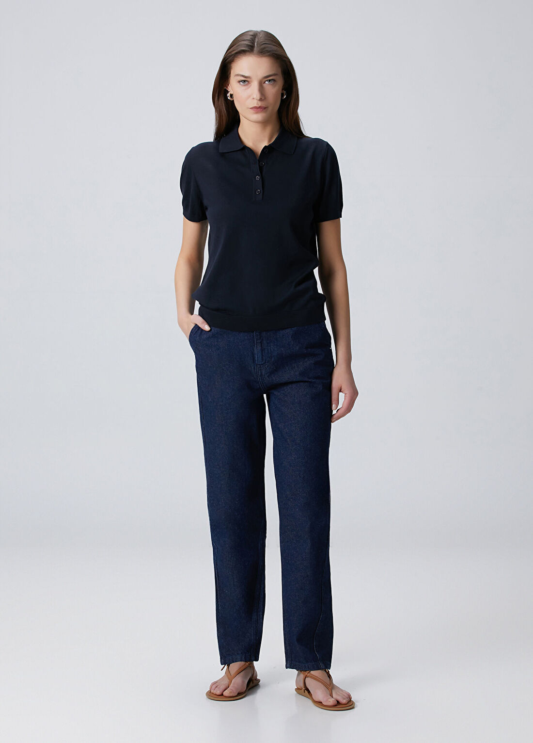 Beymen Collection Lacivert Kısa Kol Polo Triko görsel 3