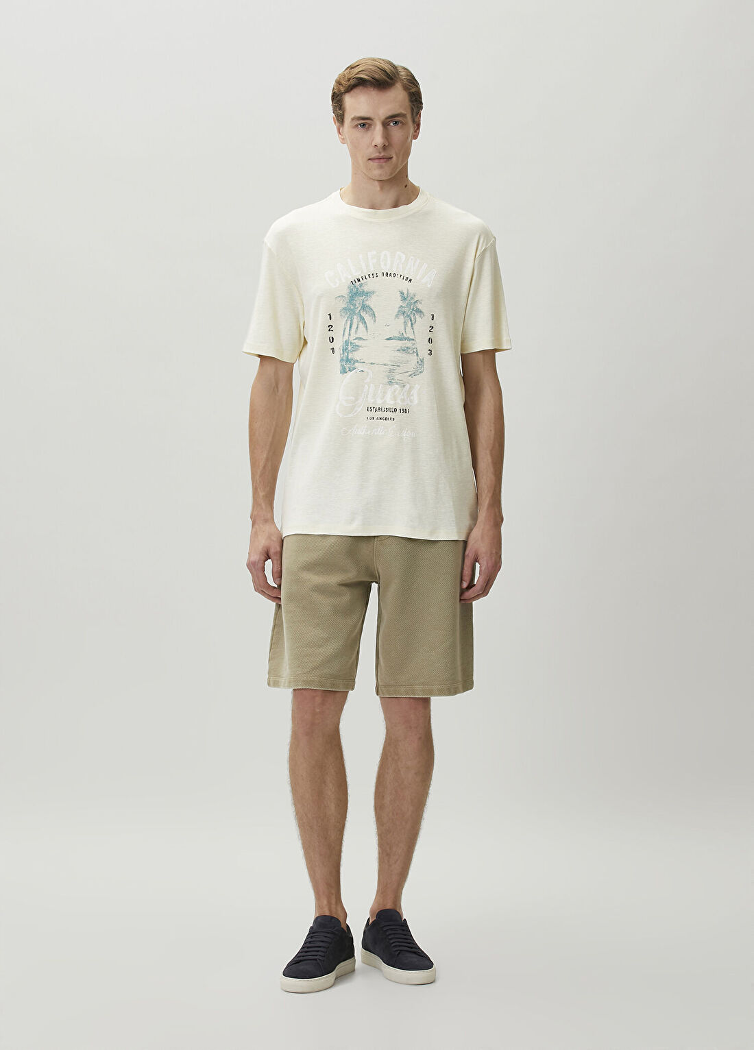 Guess Relaxed Fit Gri Terry Şort