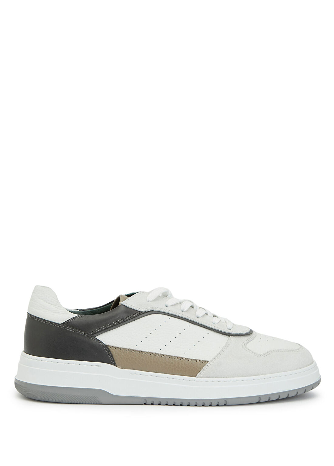 George Hogg Beyaz Gri Erkek Deri Sneaker