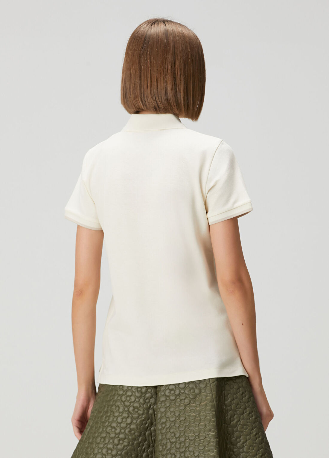 Moncler Ekru Polo T-shirt görsel 4