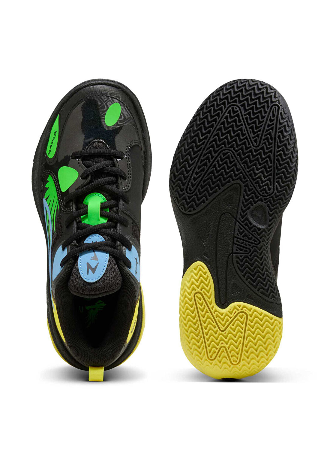 Puma MB World.01 Black Lemon Crush Unisex Genç Basketbol Ayakkabısı görsel 4