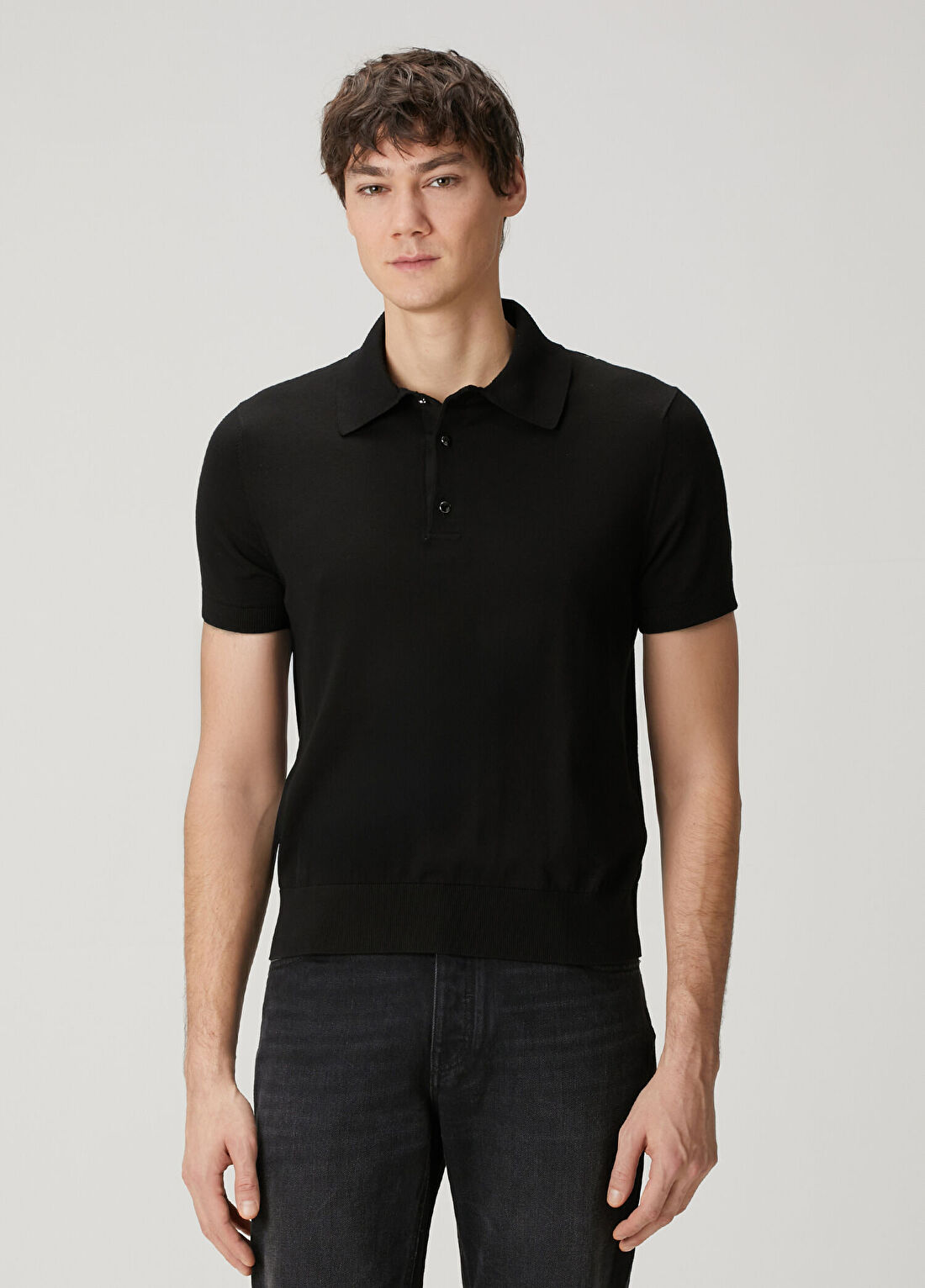 Givenchy Siyah Polo Yaka Kısa Kollu Triko