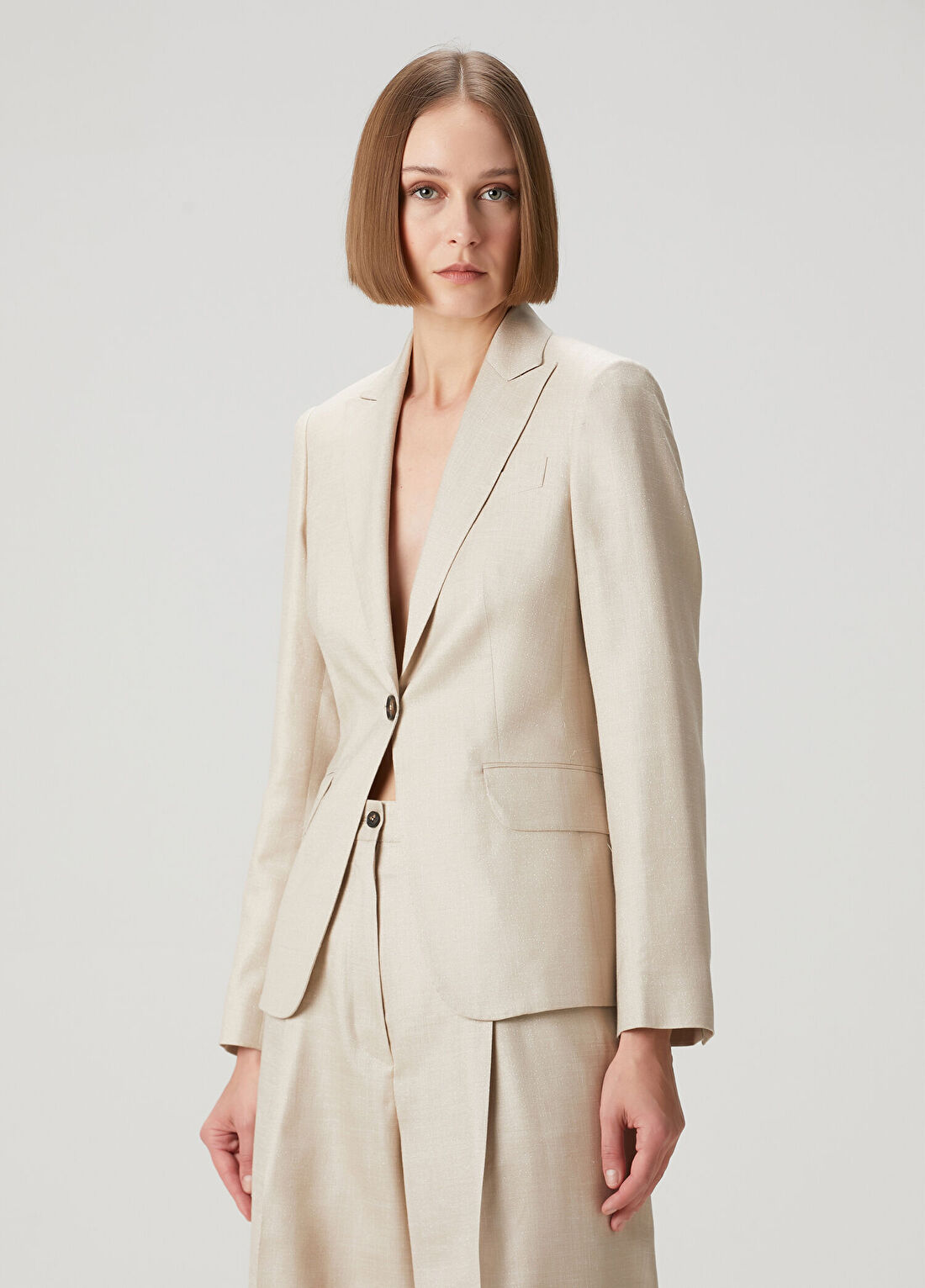Kiton Bej Dokulu Blazer