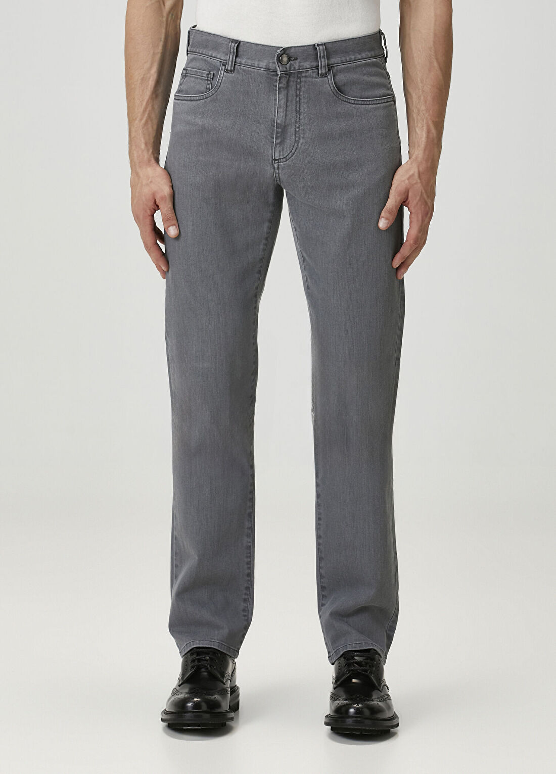 Canali Gri Jean Pantolon görsel 2