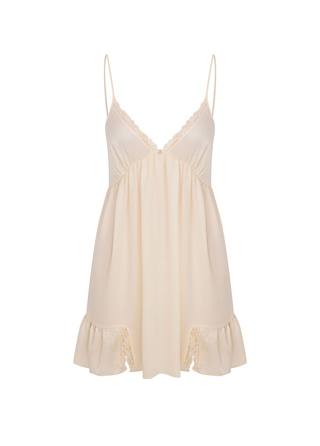 House of Silk Audrey Babydoll Şampanya Bej Kadın Gecelik