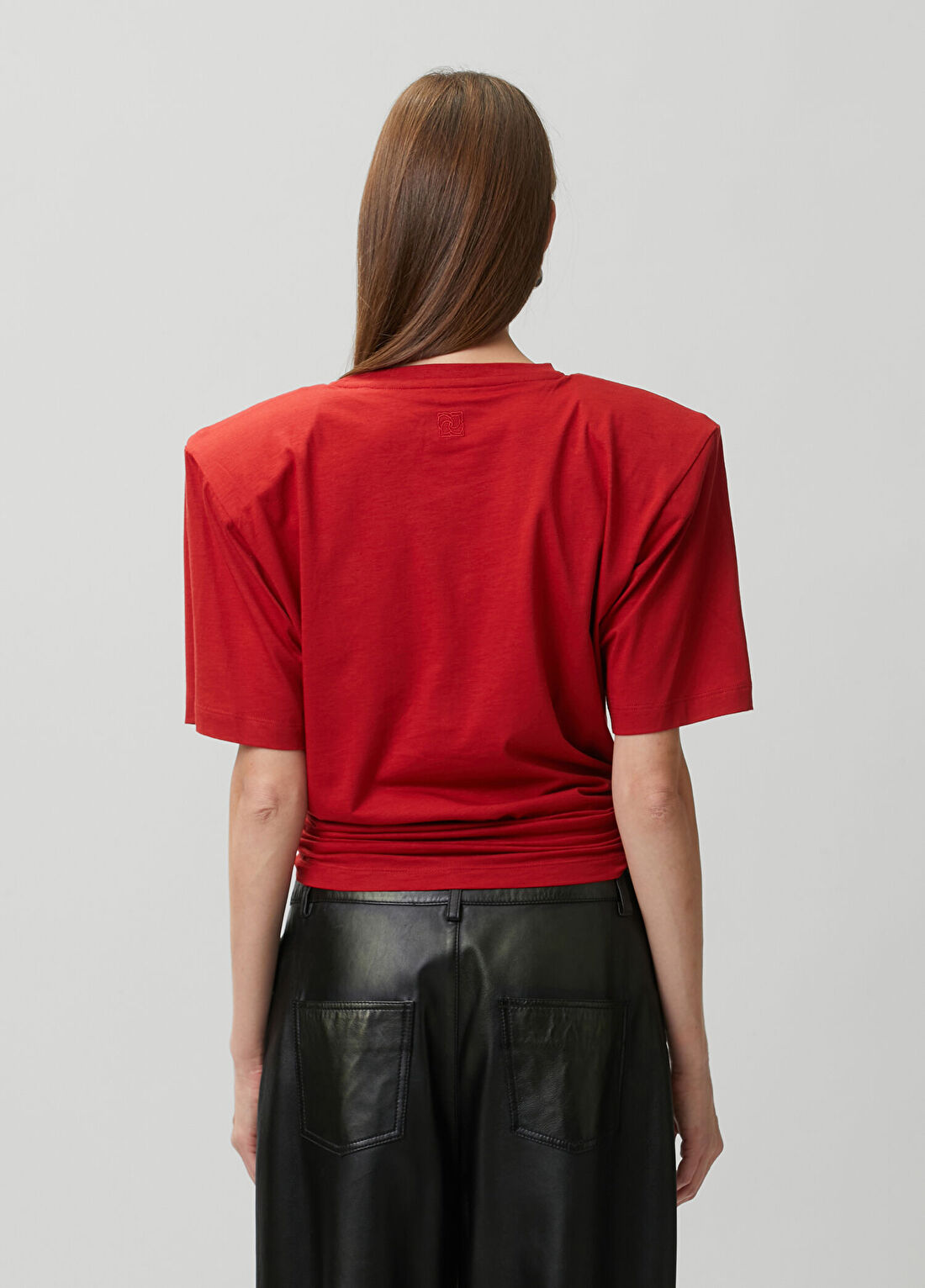Magda Butrym Kırmızı Düğüm Detaylı T-shirt görsel 4