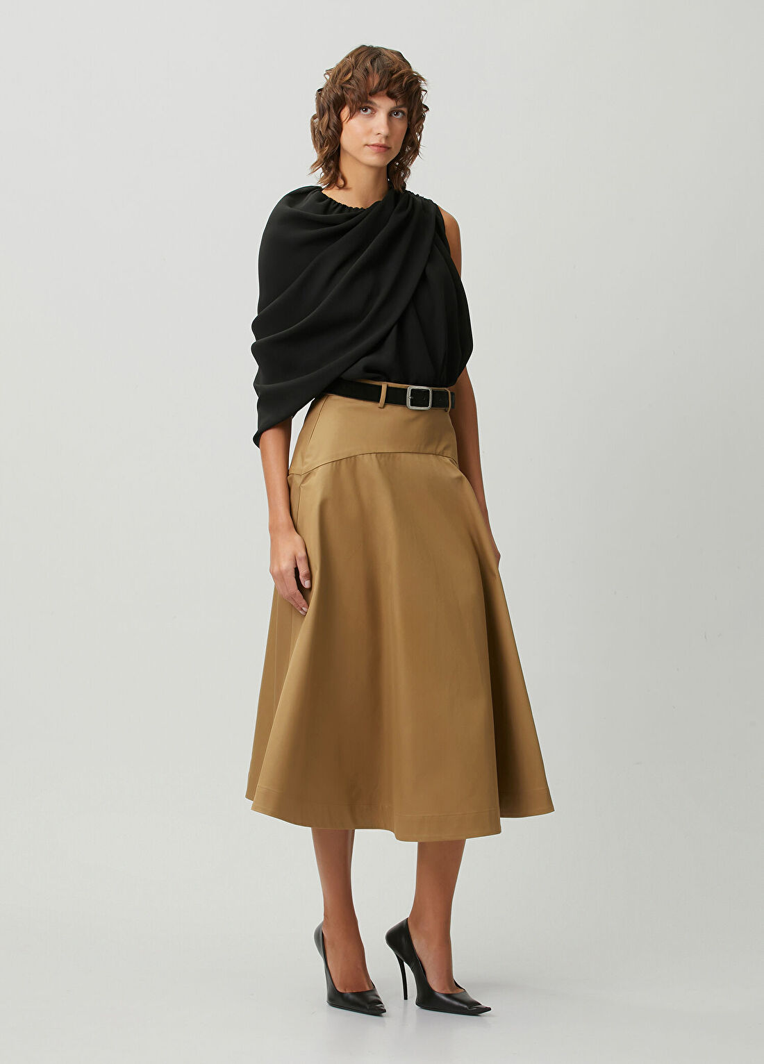 Balenciaga Camel Midi Etek