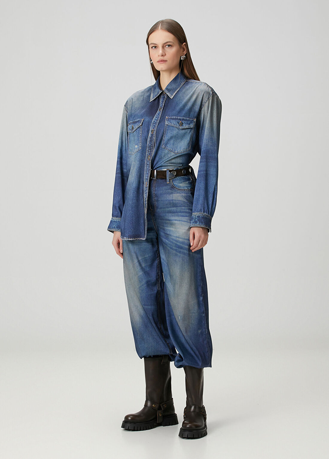 Golden Goose Mavi Denim Gömlek görsel 2