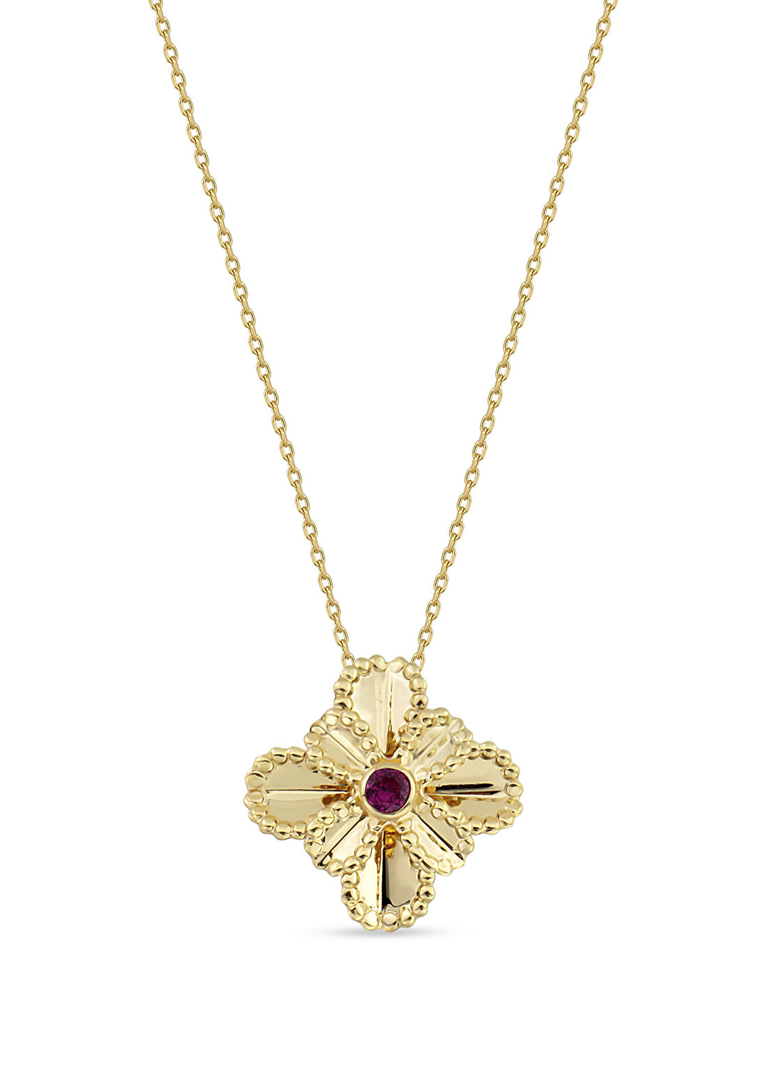 Orena Jewelry Ruby Lotus 14 Ayar Altın Kadın Kolye