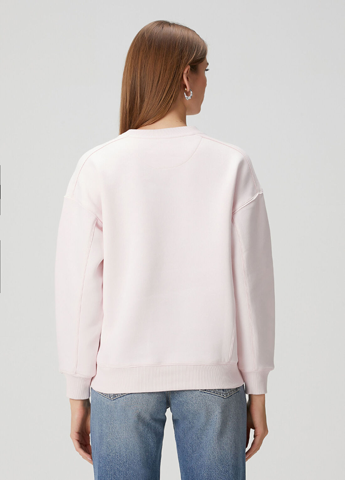 Guess Studs Açık Pembe Sweatshirt görsel 4