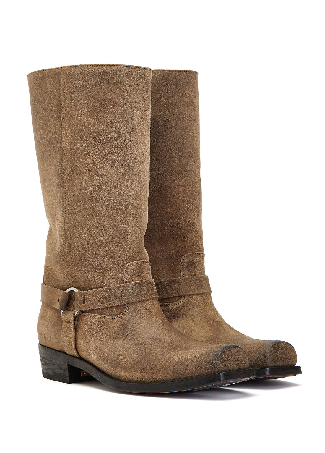 Golden Goose Koyu Bej Erkek Süet Biker Bot görsel 2