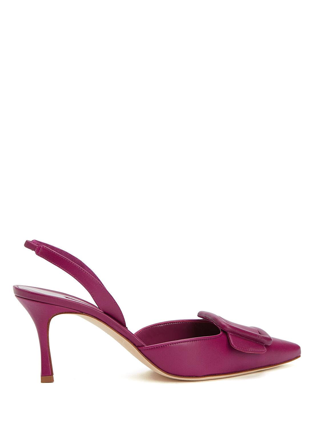 Manolo Blahnik Maysli Mor Deri Topuklu Ayakkabı