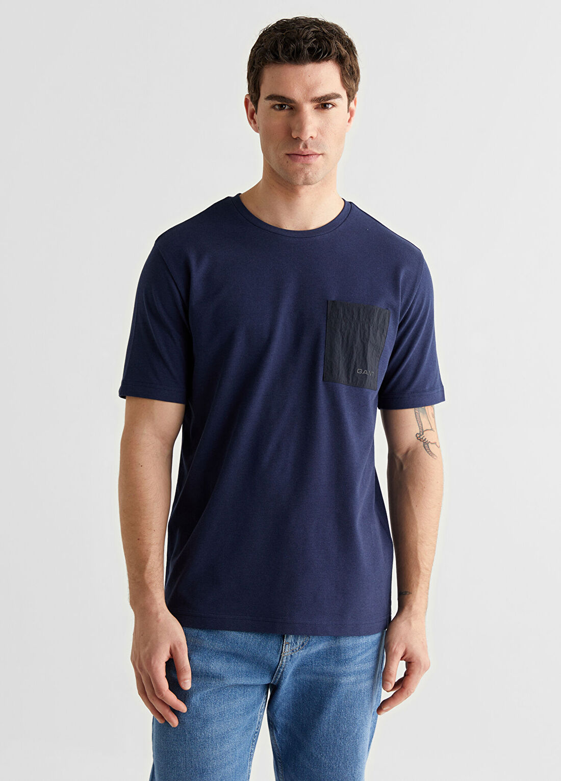 Gant Mavi Baskılı Kısa Kollu Erkek T-Shirt