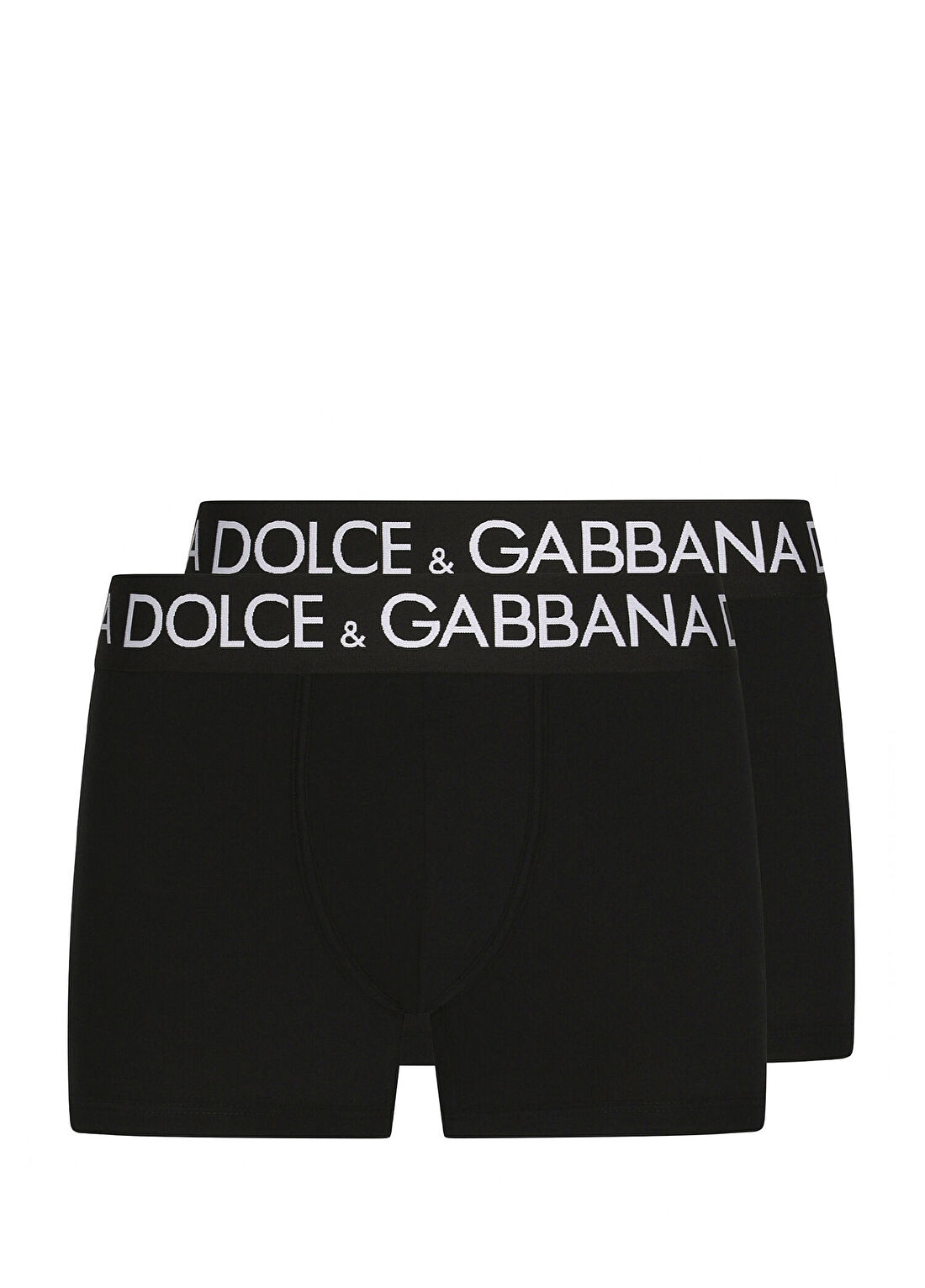 Dolce&Gabbana Siyah 2li Logo Bantlı Erkek Boxer Seti