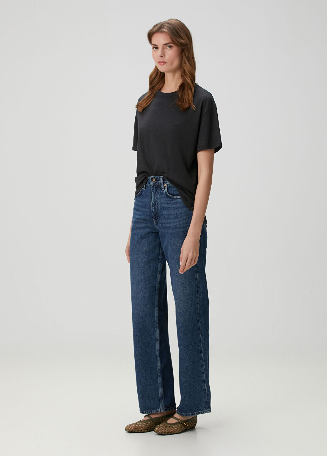 Rag&Bone Mini Slub Boyfriend Siyah T-shirt görsel 2