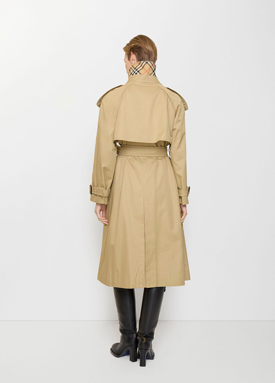 Burberry Fitzrovia Long Bej Kadın Pardösü görsel 3
