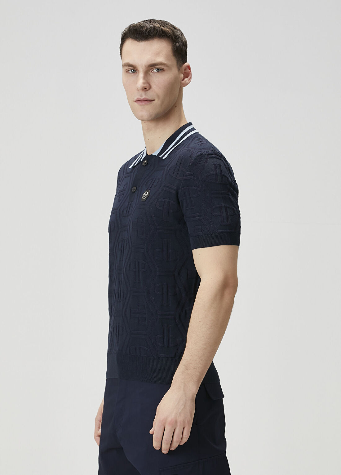 Philipp Plein Lacivert Polo Triko görsel 3